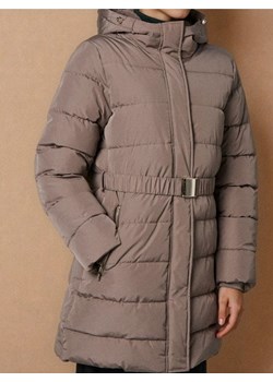 Sinsay - Pikowany płaszcz z kapturem - fioletowy Sinsay Sinsay - kod rabatowy