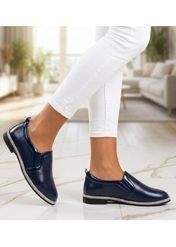 Granatowe półbuty dziewczęce  /B1-2 11277 S192/ wyprzedaż Pantofelek24.pl Jacek Włodarczyk - kod rabatowy