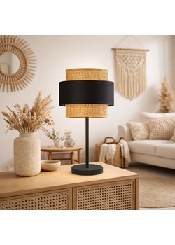Czarna lampka nocna boho rattanowa NICEA BOHO II Ciekot Partners Sp. Z O. O. Lysne - kod rabatowy