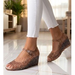 Sandały damskie eleganckie na średnim obcasie  - zdjęcie produktu