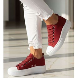 Trampki damskie sznurowane na platformie sportowe  - zdjęcie produktu