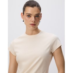 Bluzka damska Reserved z okrągłym dekoltem beżowa  - zdjęcie produktu