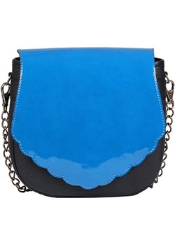 torebka damska skórzana Kayah na ramię czarno-niebieska Słoń Torbalski okazja Słoń Torbalski - kod rabatowy