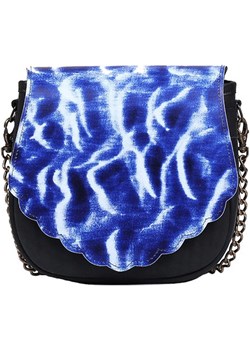 torebka damska skórzana Kayah na ramię czarno-niebieska Słoń Torbalski okazyjna cena Słoń Torbalski - kod rabatowy