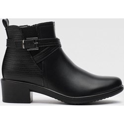 Botki Clara Barson na obcasie casualowe czarne na zamek  - zdjęcie produktu
