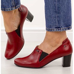 Półbuty damskie Suzana.pl na jesień bez zapięcia ze skóry na obcasie  - zdjęcie produktu