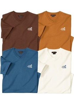 Zestaw 4 koszulek z dekoltem w serek Atlas For Men Atlas For Men wyprzedaż - kod rabatowy