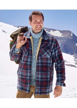 Polarowa koszula wierzchnia w kratę z podszewką z kożuszka sherpa Atlas For Men okazja Atlas For Men - kod rabatowy