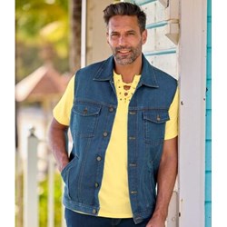 Sweter męski Atlas For Men z jeansu  - zdjęcie produktu