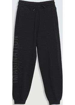 Czarne spodnie dresowe z nadrukiem na nogawce, kolor - czarny, rozmiar - 152 okazja Young Reporter - kod rabatowy