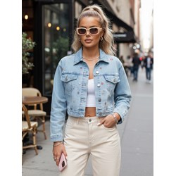 Kurtka damska niebieska Dstreet bez kaptura z elastanu  - zdjęcie produktu