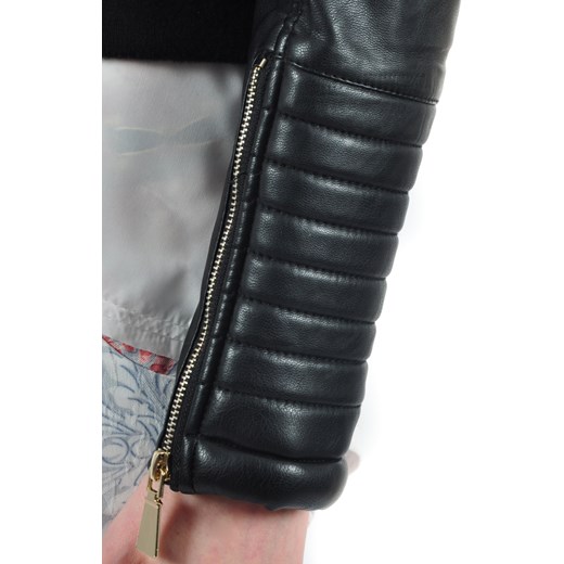 Kurtka bomber skórzana pikowana cocomoda pl szary Kurtka bomber skórzana pikowana cocomoda pl szary