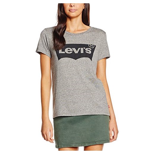 Levis Perfect T Shirt with Batwing Logo Grey Levi's Bluzki damskie szare w Asos Levis Perfect T Shirt with Batwing Logo Grey Levi's Bluzki damskie szare w Asos