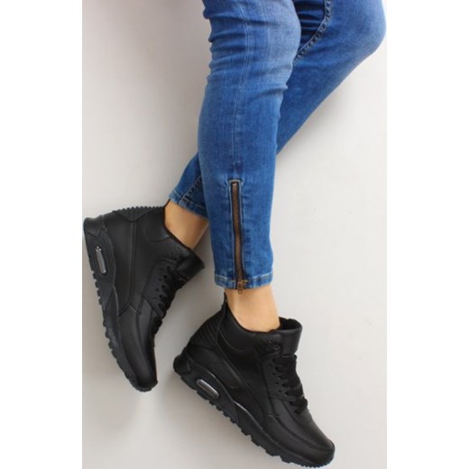 Obuwie sportowe za kostkę B3701 black niebieski e stylowe Obuwie sportowe za kostkę B3701 black czarne | Black sneaker