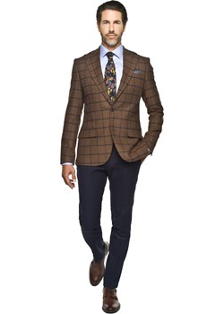 marynarka morain brąz slim fit Recman brazowy - kod rabatowy