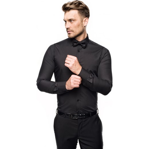 koszula versone cod4 długi rękaw custom fit czarny Recman w koszula versone cod4 długi rękaw custom fit czarny Recman w