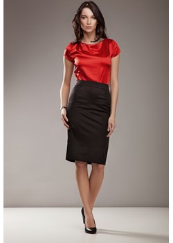 Czerwona Elegancka Bluzka z Satyny molly-pl czarny - kod rabatowy
