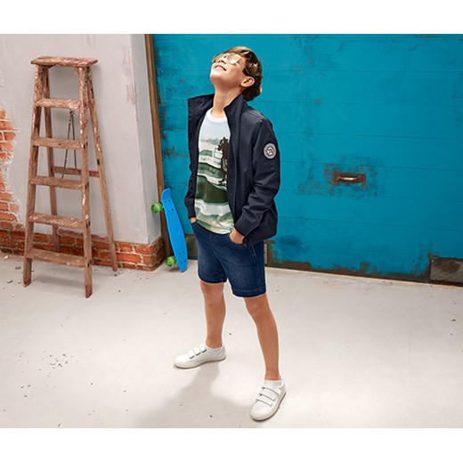 Kurtka chłopięca Adidas Odzież Dziecięca MC niebieski Kurtki