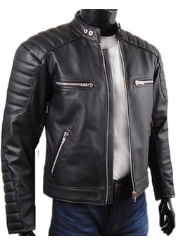 Kurtka skórzana męska Cafe Racer ze stójką - Tiger Deniro wyprzedaż laroxy - kod rabatowy