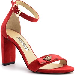 Sandały damskie czerwone Neścior na wysokim obcasie eleganckie  - zdjęcie produktu