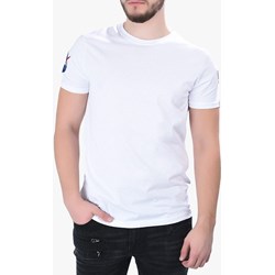 T-shirt męski Alpha Industries z krótkim rękawem biały bez wzorów z bawełny  - zdjęcie produktu