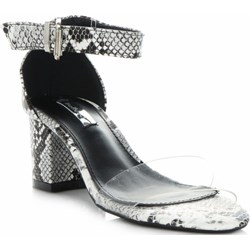 BELLUCCI sandały damskie w zwierzęce wzory letnie na słupku z klamrą eleganckie  - zdjęcie produktu