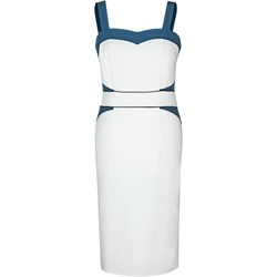 Sukienka biała Fokus bez rękawów midi  - zdjęcie produktu
