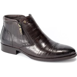 Czarne buty zimowe męskie Brooman ze skóry eleganckie  - zdjęcie produktu