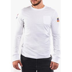 T-shirt męski Alpha Industries biały z długim rękawem  - zdjęcie produktu