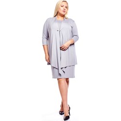 Fokus sukienka elegancka midi z długim rękawem z wiskozy dla puszystych  - zdjęcie produktu
