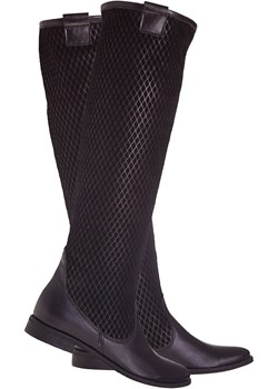 PIĘKNE SKÓRZANE  KOZAKI W CZERNI  301C lafemmeshoes-pl czarny cień do powiek - kod rabatowy