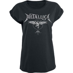Bluzka damska Metallica z krótkim rękawem granatowa bawełniana  - zdjęcie produktu