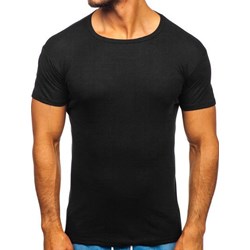 T-shirt męski czarny Denley na wiosnę z krótkim rękawem  - zdjęcie produktu