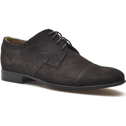 Czarne buty eleganckie męskie Ryłko sznurowane  - zdjęcie produktu