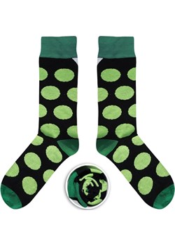 Czarne skarpety w zielone grochy Cupofsox Men Cup of sox - kod rabatowy