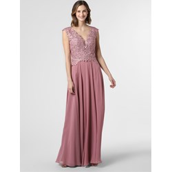 Sukienka różowa Luxuar Fashion bez rękawów balowe karnawałowa rozkloszowana z dekoltem w literę v  - zdjęcie produktu