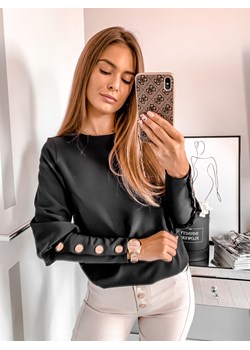 Elegancka bluzka ze złotymi guzikami- czarna L'Amour L'amour Boutique - kod rabatowy