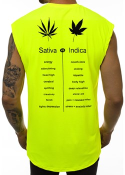 T-SHIRT BEZ RĘKAWÓW MĘSKI ŻÓŁTY-NEONOWY OZONEE MACH/1062B Ozonee ozonee.pl okazja - kod rabatowy
