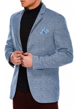 MARYNARKA MĘSKA ELEGANCKA M92 - JASNOGRANATOWA Ombre Clothing ombre - kod rabatowy