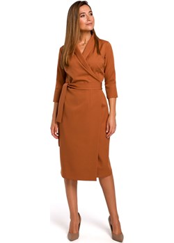 S175 Sukienka na zakładkę z paskiem - ruda Style  Świat Bielizny - kod rabatowy