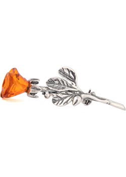 Broszka "Róża" z koniakowym bursztynem Ambertic-j Ambertic.pl - kod rabatowy