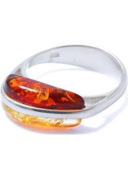 Pierścionek z cytrynowo - koniakowym bursztynem Ambertic-b Ambertic.pl - kod rabatowy