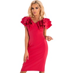 Sukienka Merribel czerwona z krótkimi rękawami  - zdjęcie produktu