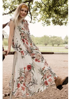 Rozkloszowana sukienka boho maxi w kwiaty 38 Far Far Łódź - kod rabatowy