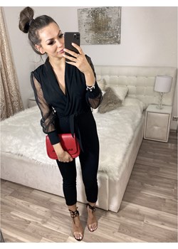 Kombinezon z tiulowym rękawem NADIA - czerń magmac.pl - kod rabatowy