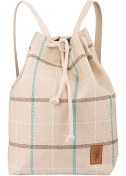 Materiałowy plecak-worek, kolor beżowy w kratkę Mebags wyprzedaż me&BAGS - kod rabatowy