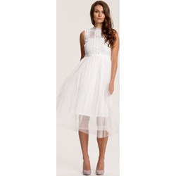 Sukienka Renee bez rękawów elegancka biała rozkloszowana  - zdjęcie produktu