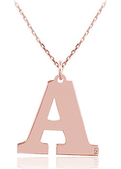 Naszyjnik srebrny z dużą literką - Literki do wyboru - rose gold Lian Art Lian Art - kod rabatowy