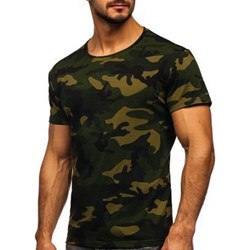 T-shirt męski zielony Denley z krótkim rękawem  - zdjęcie produktu