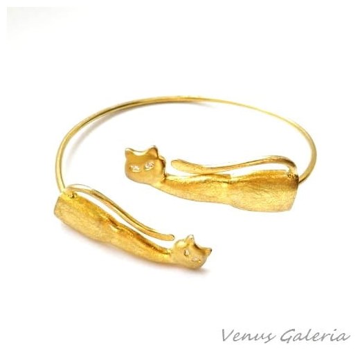 Bransoletka srebrna- Złote koty Venus Galeria Venus Galeria - Magiczny Ogród Biżuterii Srebrnej
